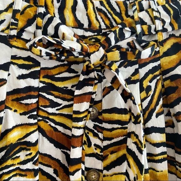 Tiger Stripped MIDI Full Skirt 100% Cotton Tie Waist Size S Truly 4 You - Picture 6 of 8